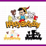 Pinocchio Cake Topper Printable PNG, Pinocchio SVG, Birthday