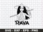 Raya and the last dragon SVG Raya princess outline silhouette