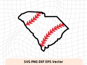 South Carolina Outline Baseball SVG