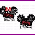 Winter Snowflakes Christmas Mouse Head SVG