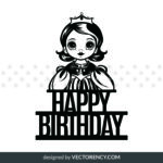 baby princess cake topper, birthday svg, png, eps