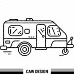 caravan clipart outline svg