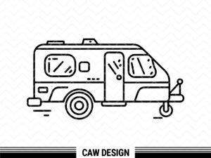 caravan clipart outline svg