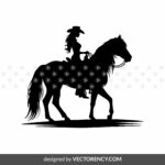 cow girl silhouette svg vector art