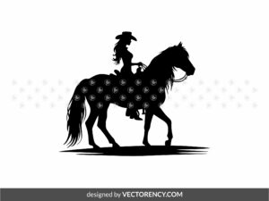 cow girl silhouette svg vector art