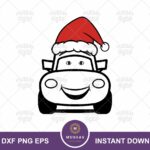 lightning mcqueen wearing santa clause svg vector File