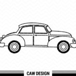 old car Pobeda clipart, vintage car svg