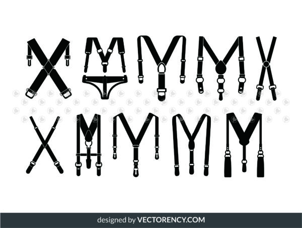 suspender svg, belt, x y h suspender clipart silhouette vector