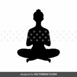 yoga namaste silhouette svg clipart vector