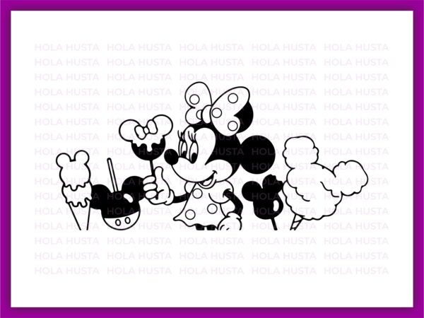 Cute Minnie Mouse SVG Image Outline