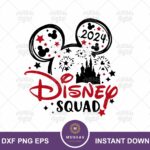 Disney Squad 2024 SVG, Mickey Minnie Head, Family Trip