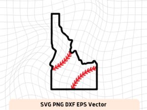 Idaho Outline Baseball SVG, Idaho Map Clipart