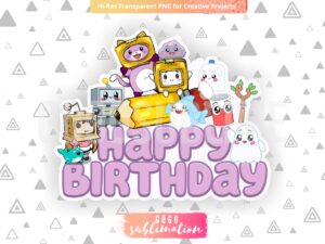 Lankybox Cake Topper Printable PNG