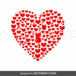 Love Heart Symbol Cat SVG Vector