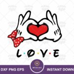 Love Valentine SVG, Hand Mouse Love PNG Vector