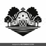 barn farm house vector, barn svg