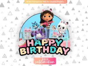 gabby dollhouse cake topper printable PNG