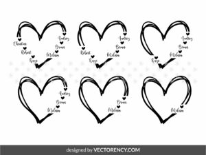 grandma heart with names svg EPS