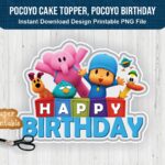 pocoyo cake topper printable png, pocoyo birthday