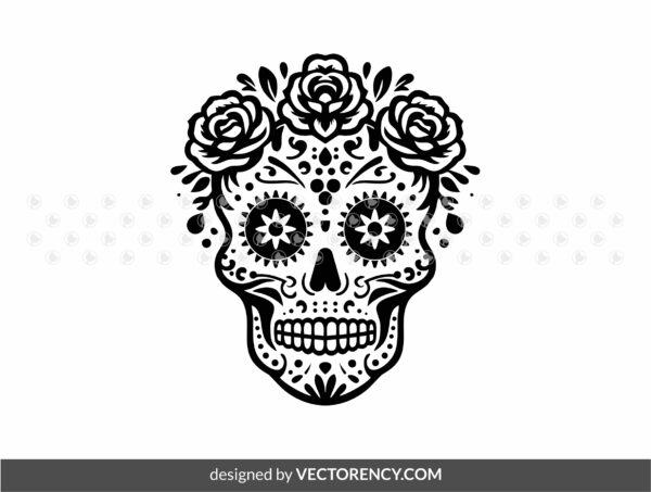 sugar skull calavera svg vector image