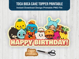 toca boca cake topper printable