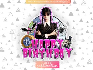 wednesday addams cake topper printable png