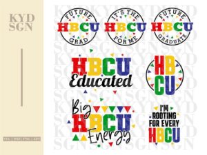 HBCU Bundle SVG Cut Files, PNG Files, Black History Month EPS