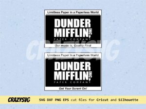 The Office, Dunder Mifflin Box Labels, PNG, SVG, EPS