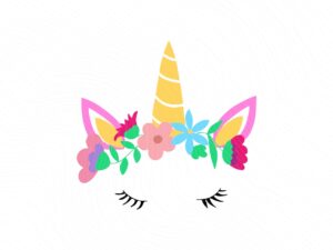 Unicorn Head Flower SVG