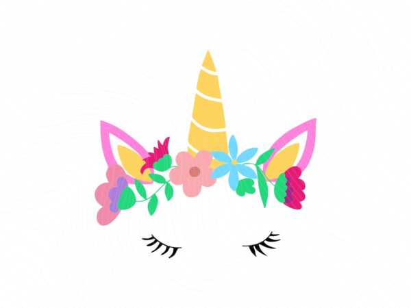 Unicorn Head Flower SVG