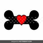 dog bone with heart svg