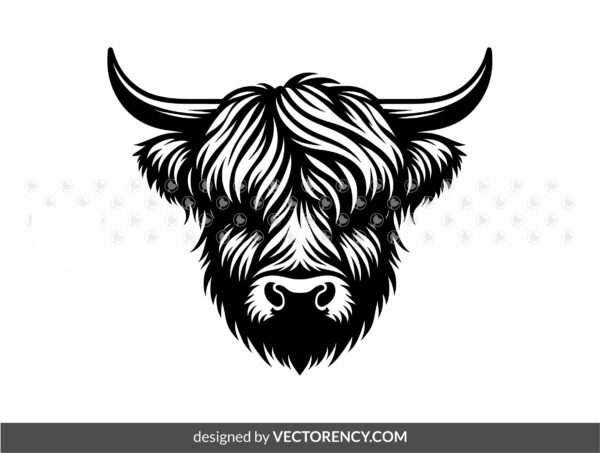 highland cow head svg