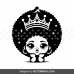 Baby Afro Queen SVG