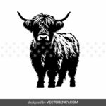 Commercial use Highland Cow Vector Image SVG