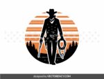 Cowboy Vintage Flat Vector