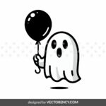 Cute Ghost Face Design Vector