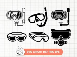 Diving Goggles SVG, Goggles Silhouette, Diving Mask