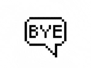 Pixel Bye Speech Bubble svg