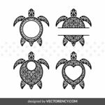 Turtle Monogram Cut Files