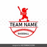 kids baseball team name template logo