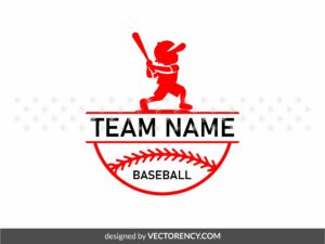 kids baseball team name template logo