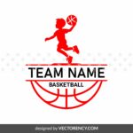 kids basketball team name template logo svg