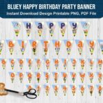 Bluey Happy Birthday Party Banner Printable