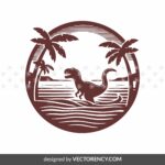 Jurassic beach svg