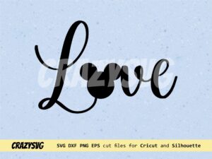 Love Typography Head Mouse SVG