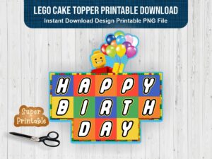 lego cake topper printable download