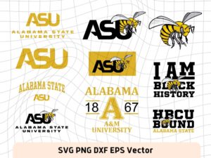 Alabama State University SVG, HBCU PNG ASU EPS