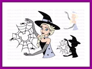 Halloween SVG Frozen Elsa Princess, Spider, Web