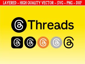 Instagram Threads Icon SVG Files Set