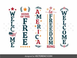 Patriot Porch Welcome Sign SVG